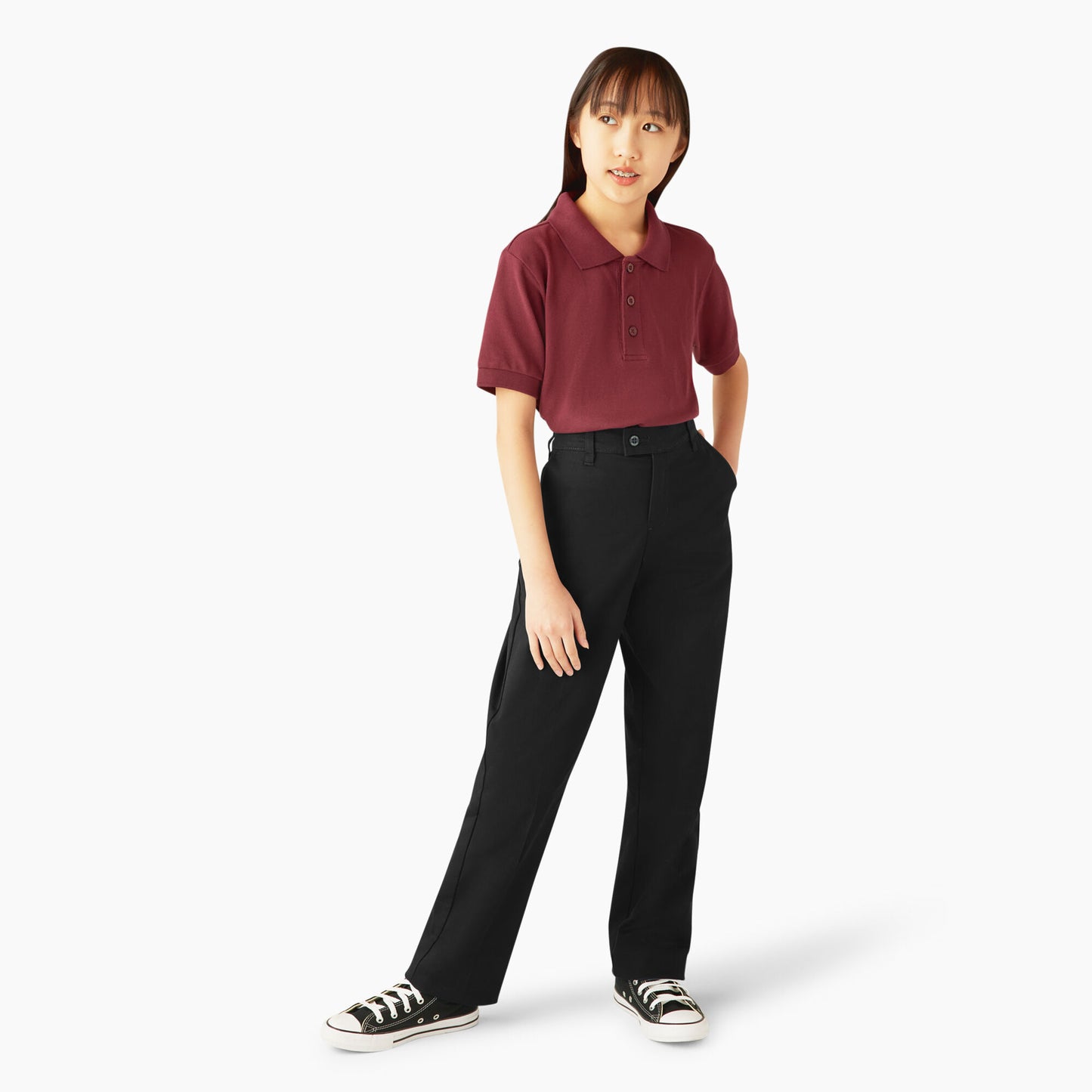 Dickies Girls Stretch Twill Slim Fit Straight Leg