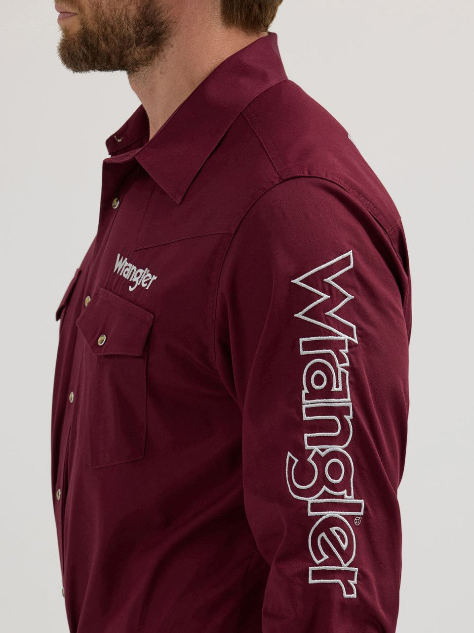 Wrangler Logo Burgundy Solid Shirt