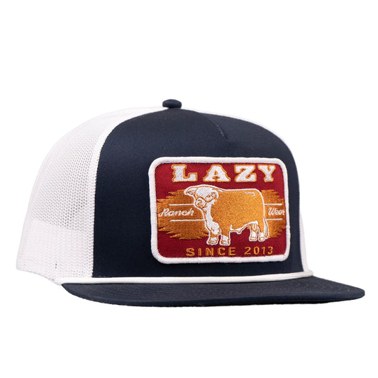Lazy J Ranch Navy & White Wildfire Classic Rope Trucker Hat