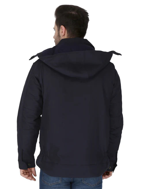 Forge Fr Men's Navy Insulated Duck Hooded Jacket