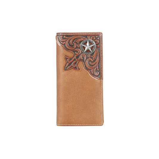 Montana West Men's Genuine Tooled Leather Wallet