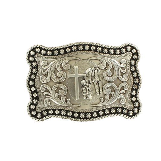 Men's Rectangle Berry Edge Cowboy Belt Buckle