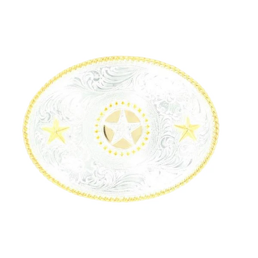 Nocona Men's Texas Star Gold and Silver Tone Belt Buckle