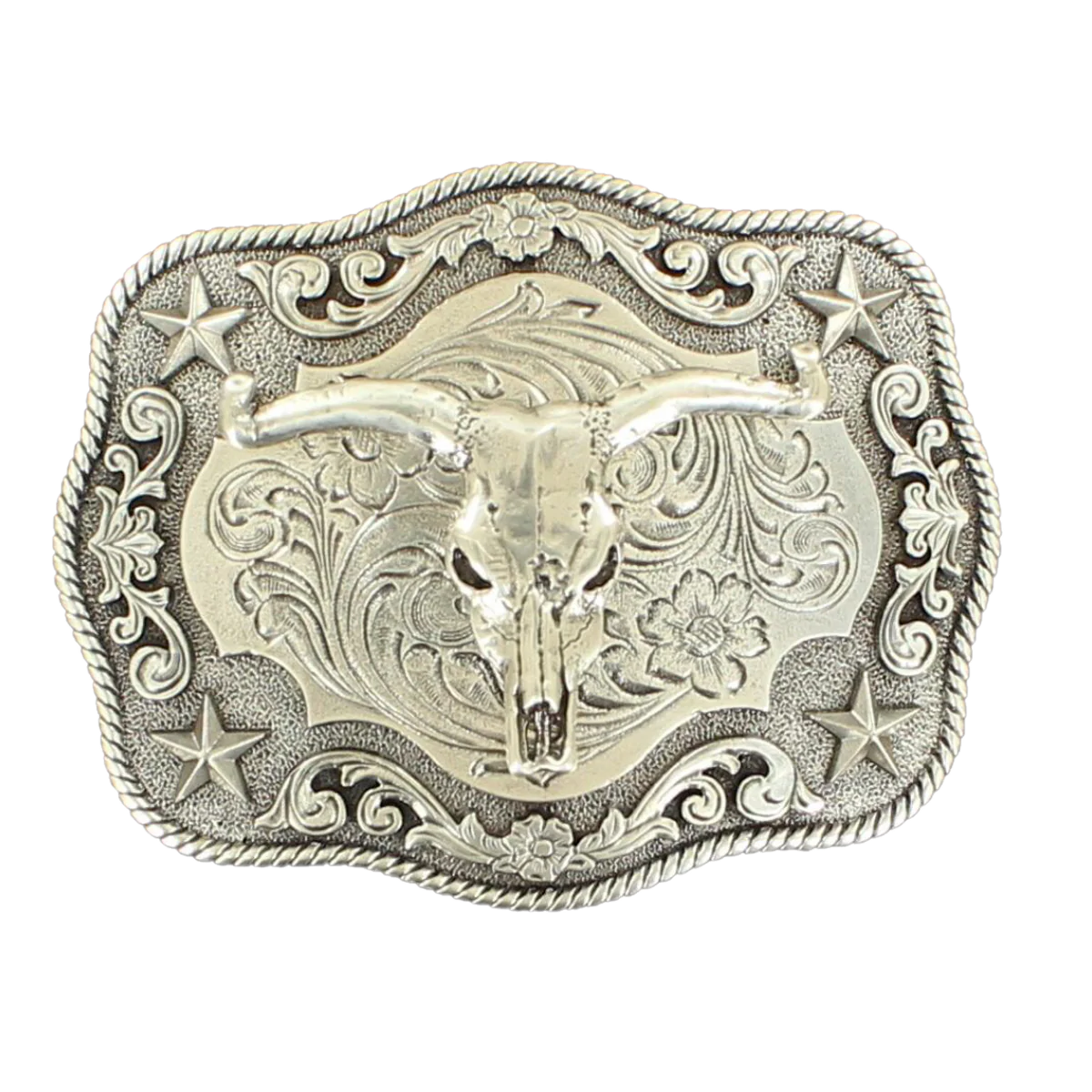 Nocona Steerhead with Stars Belt Buckle