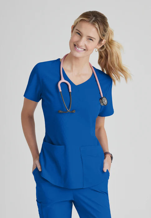 Breeze 3-Pocket Curved V-Neck Scrub Top