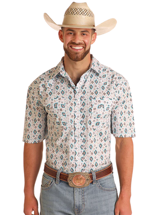 Camiseta de manga corta Panhandle Slim Aztec - Turquesa