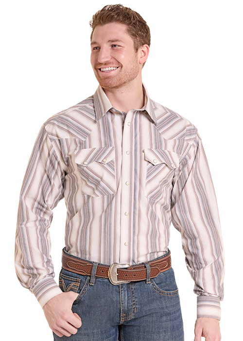 Panhandle Yarn-Dye Stripe LS Snap Shirt