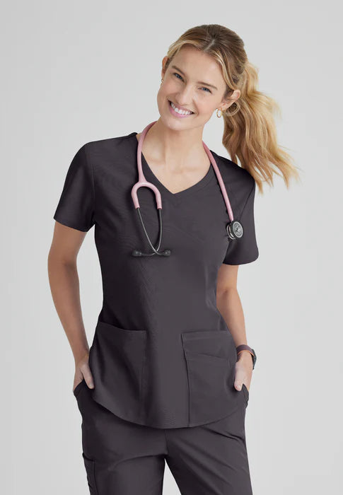 Breeze 3-Pocket Curved V-Neck Scrub Top