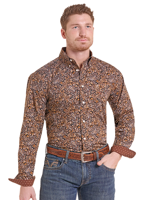 Panhandle Paisley Print Long Sleeve Shirt