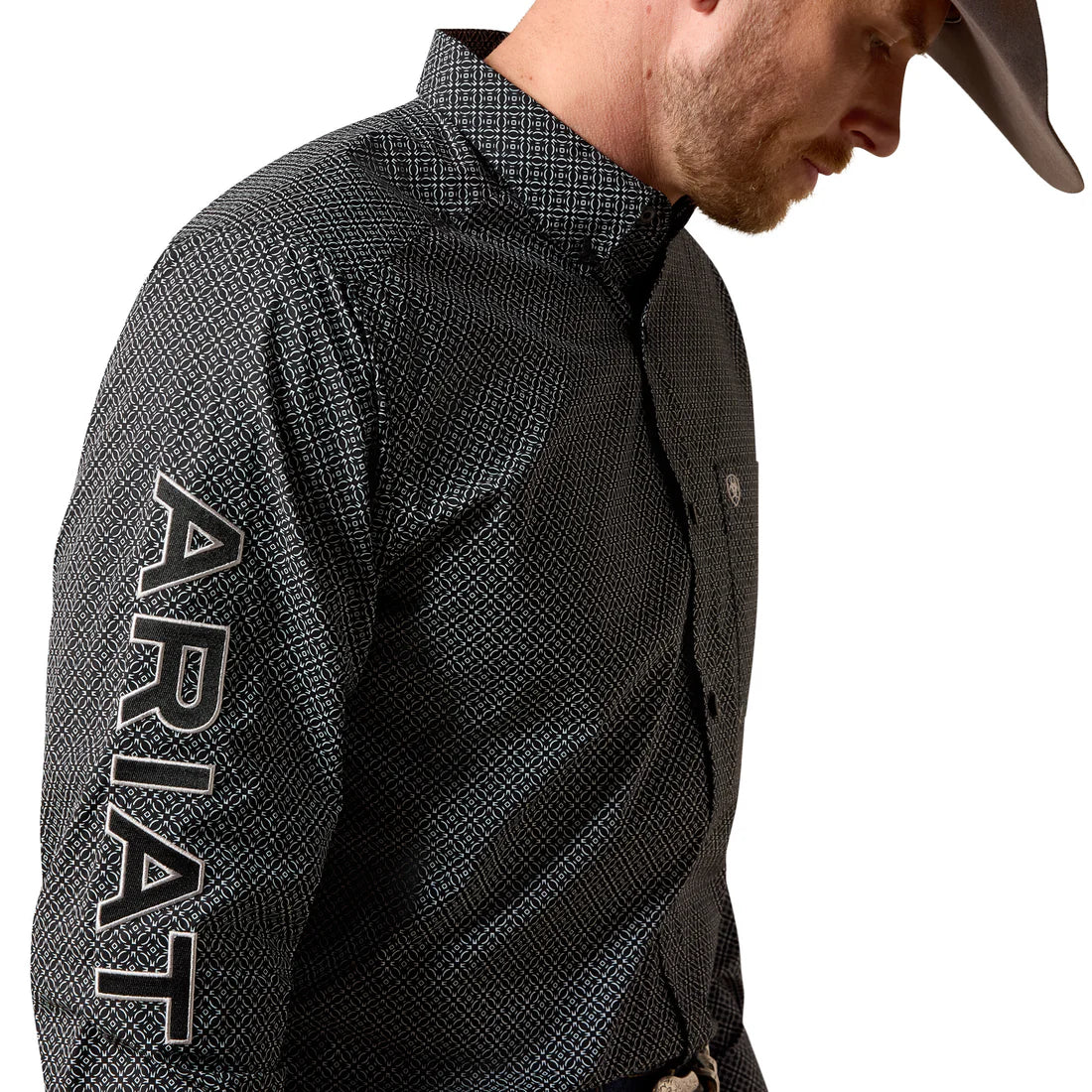 Ariat Men's Team Dariel Black Medallion Print Fitted Shirt