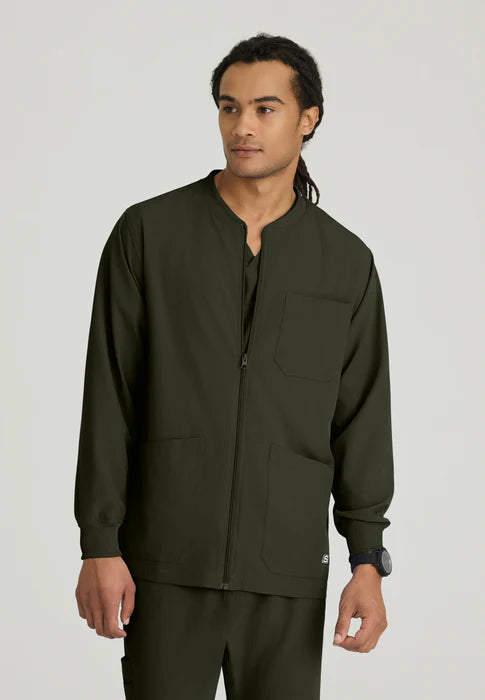 Structure 3-Pocket Crewneck Warmup Scrub Jacket