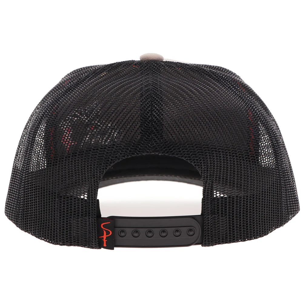 "Sniper Pig" Hat Tan & Brown w/Black & Red Stitching