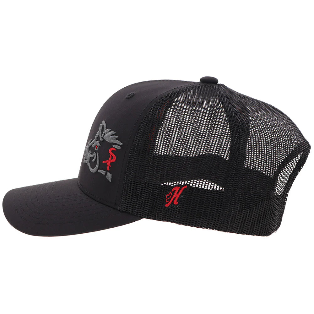 "Sniper Pig" Hat Black w/Grey/Red Logo