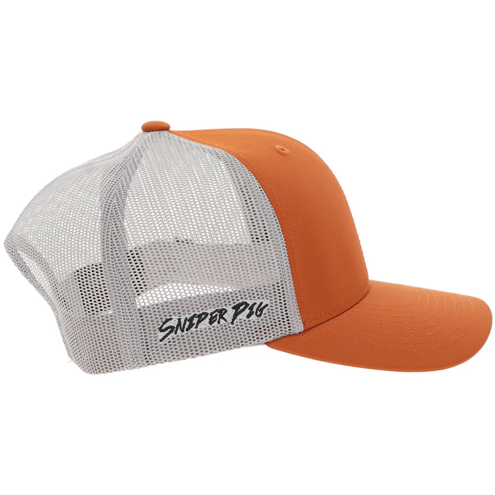"Sniper Pig" Hat Orange/Grey w/Black/ Red Logo