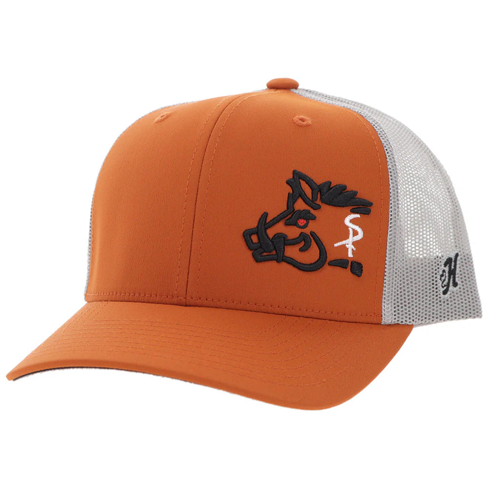 "Sniper Pig" Hat Orange/Grey w/Black/ Red Logo