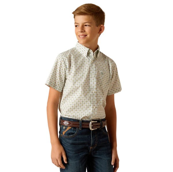 ARIAT YOUTH EDUARDO SS SHRT - GREEN