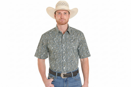 Panhandle Slim Men's Paisley Printed SS Snap Shirt