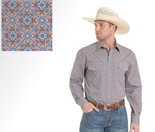 PANHANDLE SLIM RUST MENS LS 1PKT BUTTON
