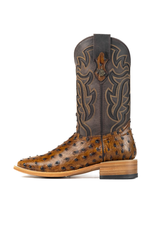 Rock'em Bruce Ostrich Clone Square Toe Cowboy Boot