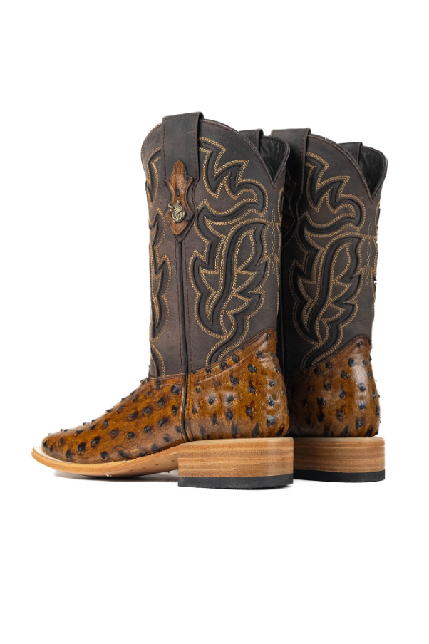 Rock'em Bruce Ostrich Clone Square Toe Cowboy Boot
