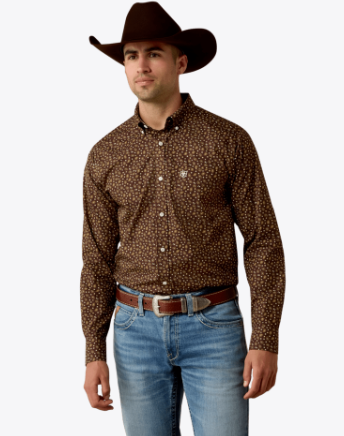 Men's Ariat Wrinkle Free Raven Fitted Shirt