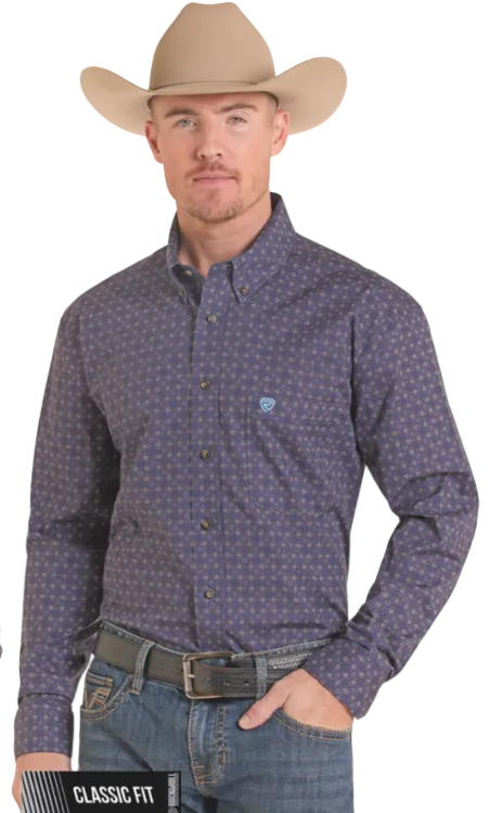 Rock&Roll Diamond Digital Print LS Shirt