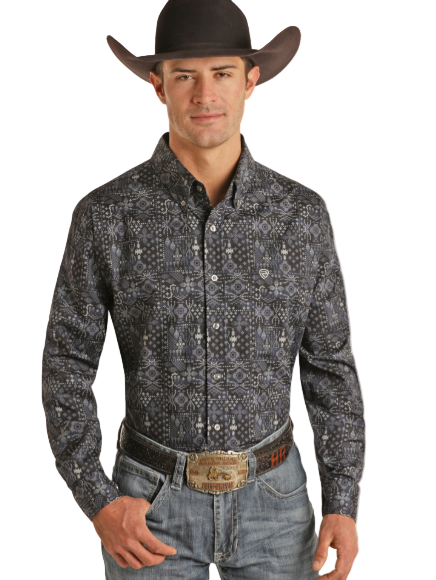 Rock&Roll LS Bandana Woven Button Down