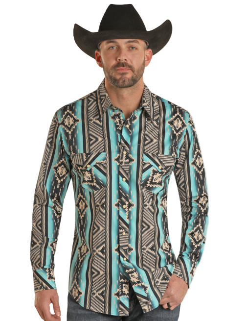 Rock&Roll LS Aztec Woven Snap Shirt