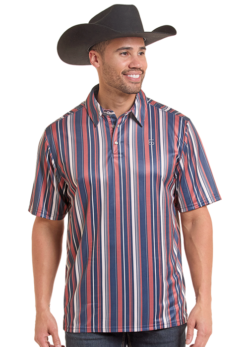 Panhandle Stripe Print Polo