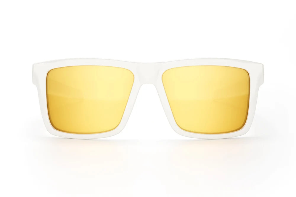 HeatWave Performance Vise Sunglasses: GLOSS WHITE Gold Lens Z87+