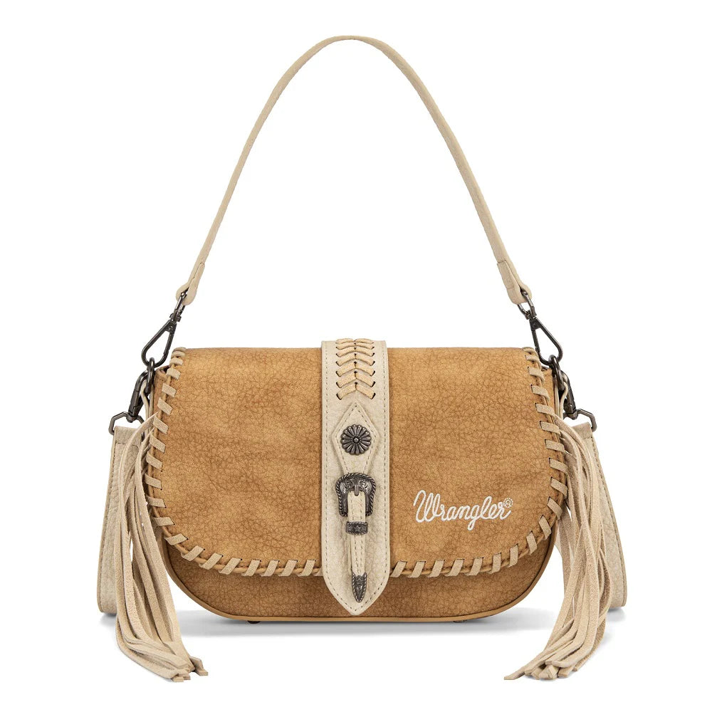 Wrangler Braided Tassel Saddle Crossbody Bag