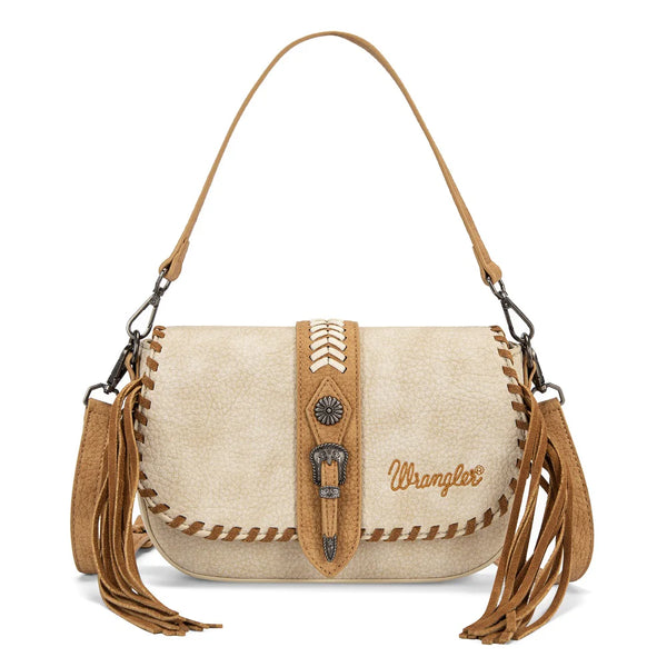 Wrangler Braided Tassel Saddle Crossbody Bag