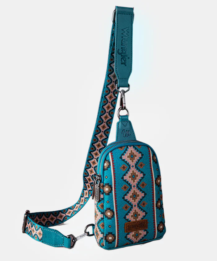 Wrangler Southwestern All-Over Aztec Print Sling Bag
