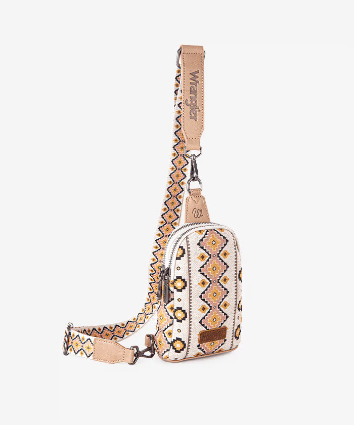 Wrangler Southwestern All-Over Aztec Print Sling Bag