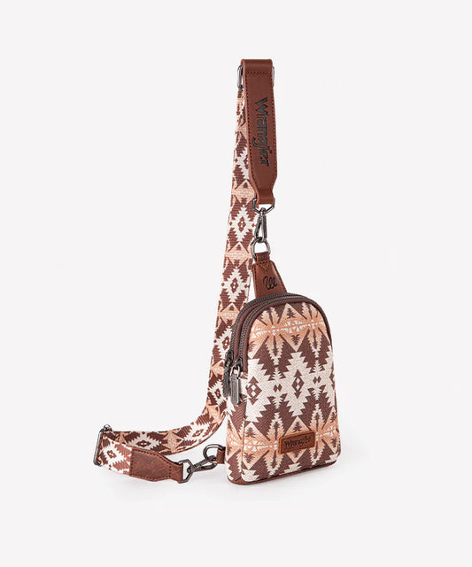 Wrangler Southwestern All-Over Aztec Print Sling Bag