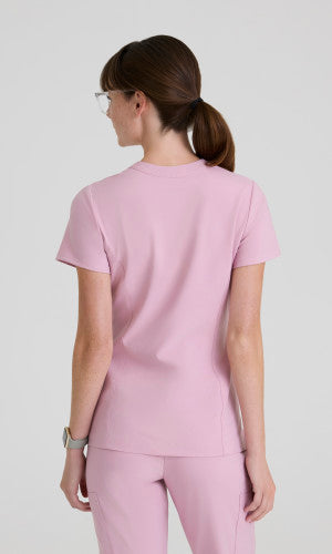 Sky 2-Pocket Banded Notched Neck Top