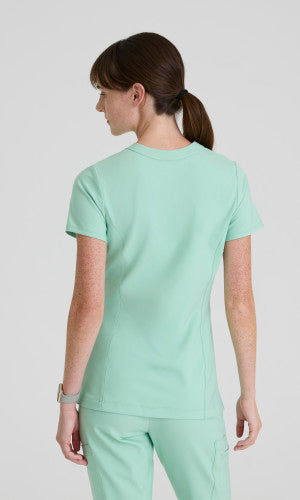 Sky 2-Pocket Banded Notched Neck Top
