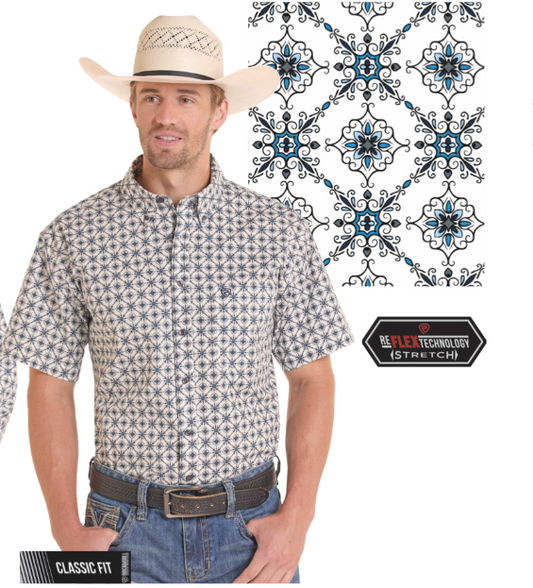 Rock & Roll Medallion Printed Short Sleeve