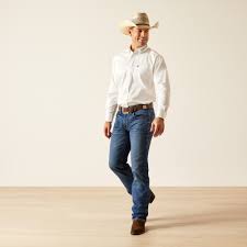 Ariat Team Logo Twill White LS SHRT