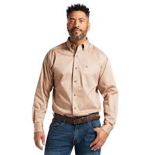 Ariat Solid Twill Clssc Khaki LS SHRT
