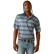 **FINAL SALE**Ariat Charger 2.0 Blue Southwest SS Polo