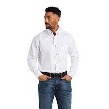 Ariat Solid Twill Clssc White LS SHRT
