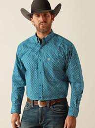 Ariat Petey Dark Teal LS SHRT