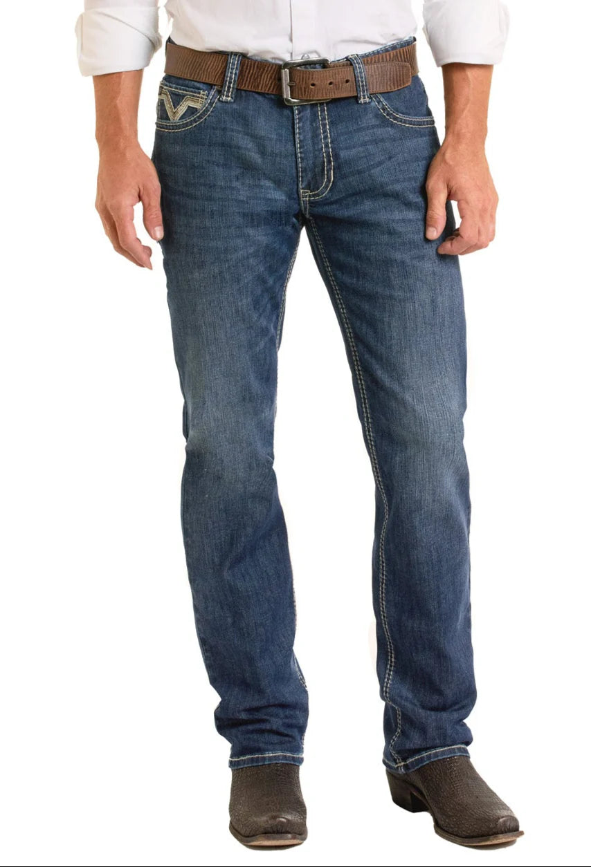 Rock&Roll Jean Zig Zag EMB Revolver Dark Vintage