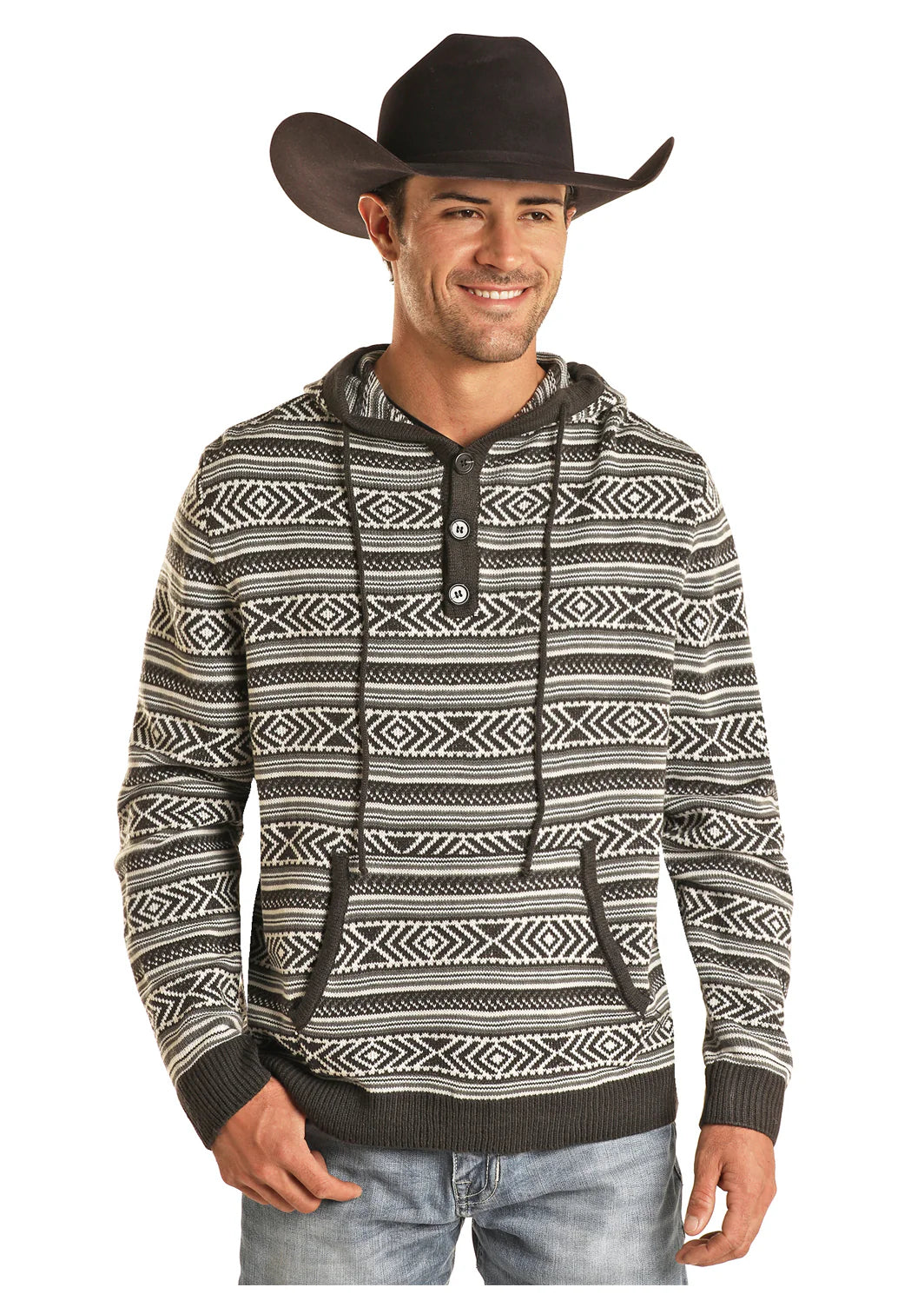 **FINAL SALE** Men's Rock & Roll Cowboy Sweater Hoodie