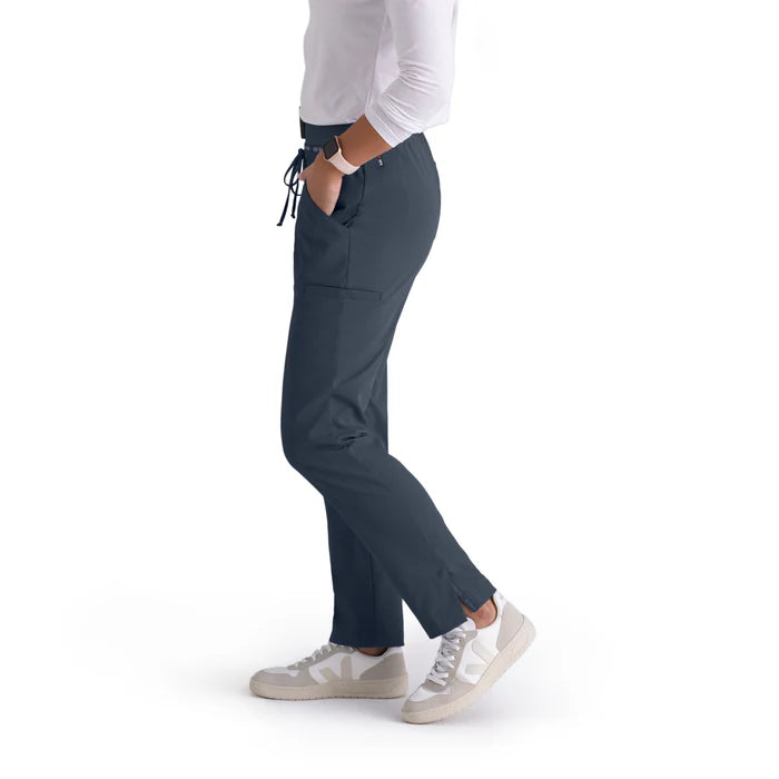 Serena 7-Pocket Mid-Rise Tappered Leg Scrub Pant - Petite