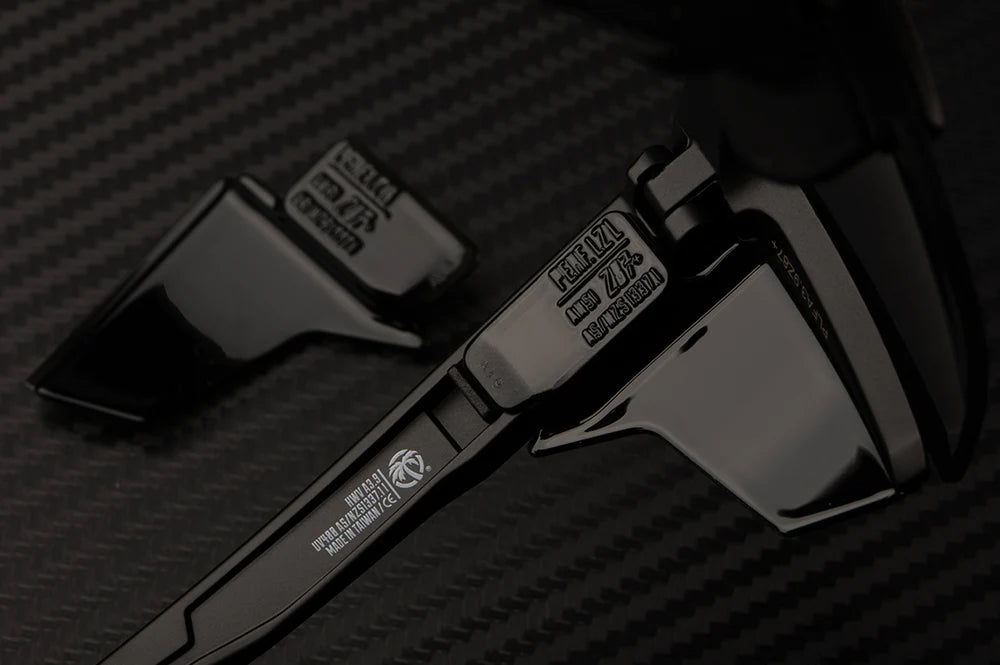 HeatWave Lazer Face Performance Sunglasses: Polarized Black Z87+