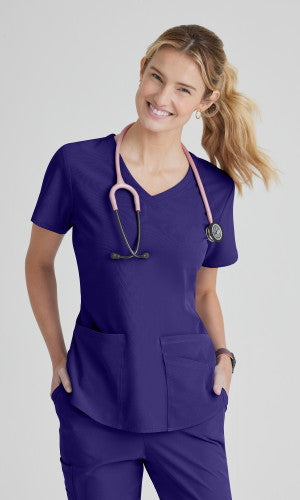 Breeze 3-Pocket Curved V-Neck Scrub Top