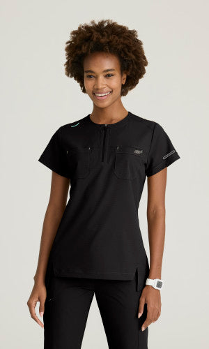 Trek 2-Pocket Rounded Neck Tuck-In Top