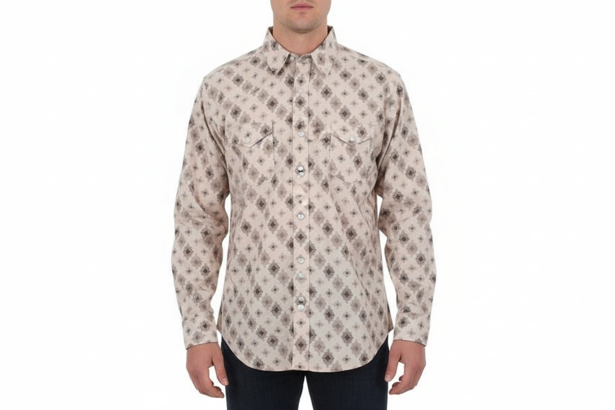 Pabhandle  LS 2pkt Medallion OS SNAP - Big & Tall